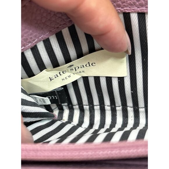 KATE SPADE Pebbled Leather Zip Around Wallet In Lilac Purple With Tassel Gold Ha - Picture 9 of 10